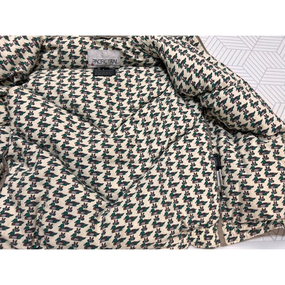 Vintage 90's Pacific Trail Puffer Vest Jacket Men's size L Full Zip Duck Down a5 - Picture 8 of 11